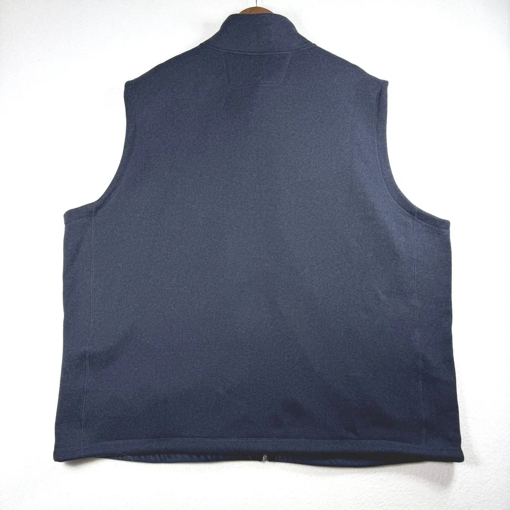 Polo Ralph Lauren Mens Navy Blue Sweater Knit Fleece Full Zip Vest 3XB Big Tall